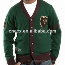 13STC5474 V-neck men custom cardigan sweater